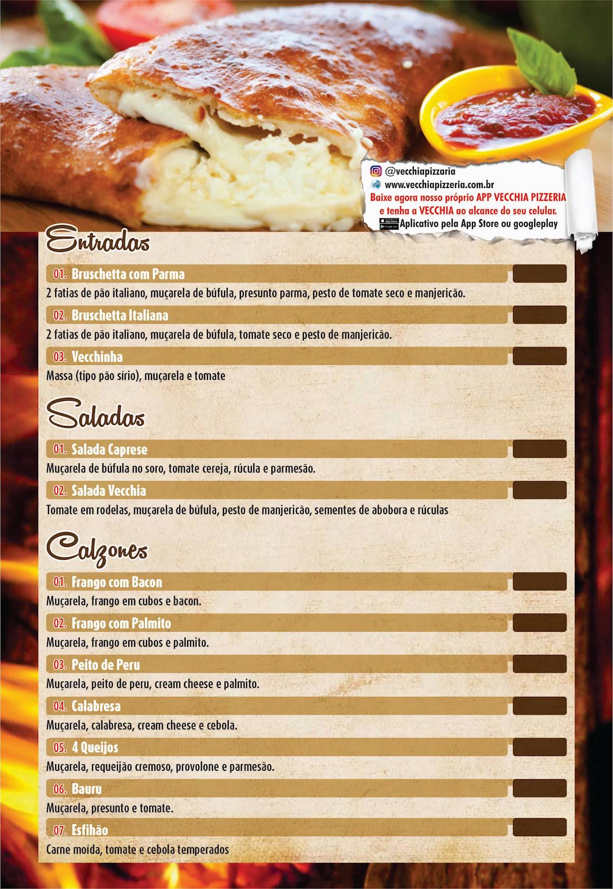 Pizzas Artesanais Delivery - Vecchia Pizzaria cardápio