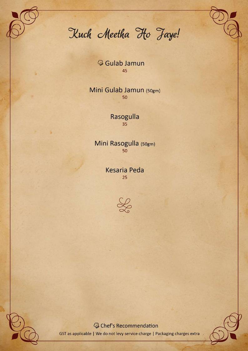 Gopal Maharaj Pure Veg Restaurant in Guwahati menu