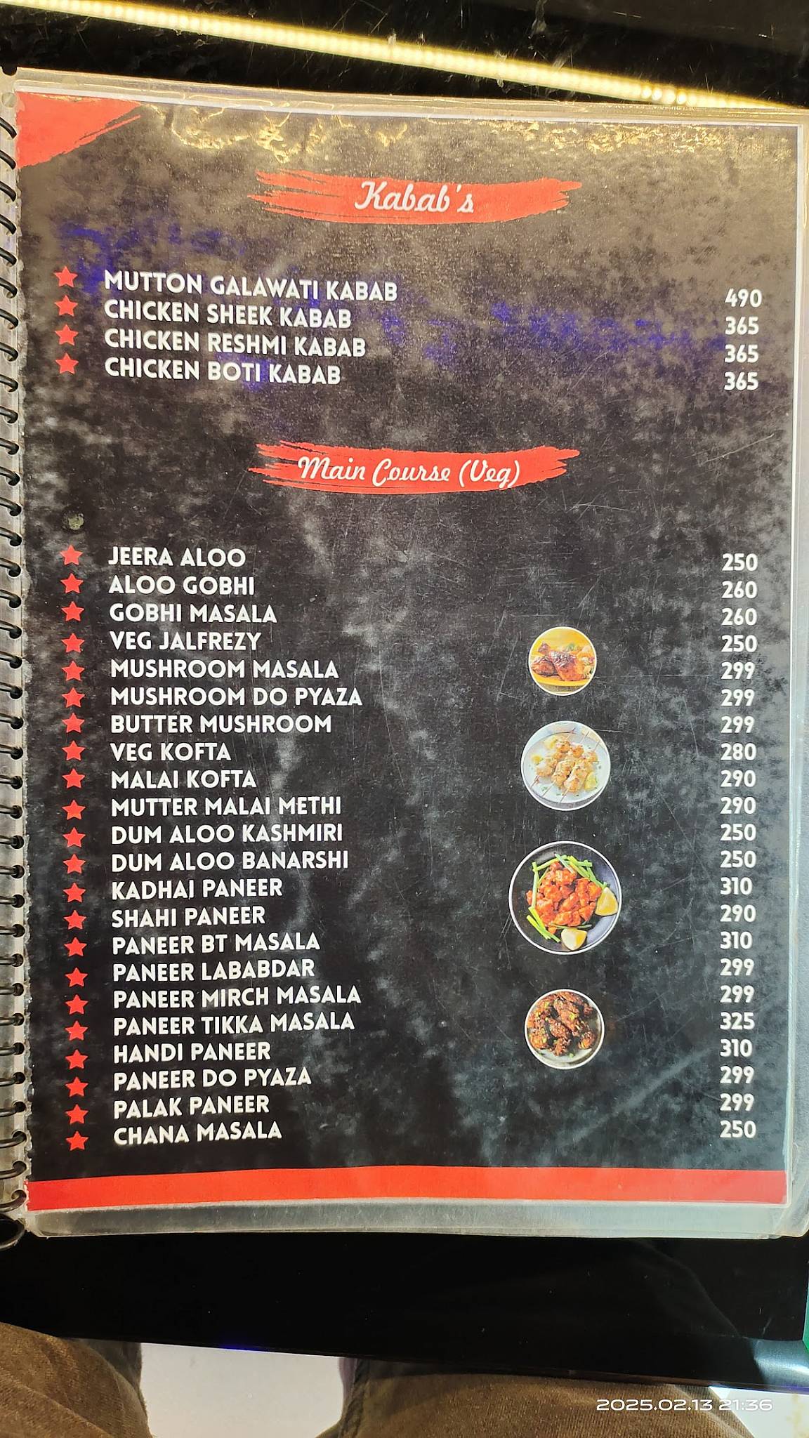 Sky Garden Roof top cafe menu