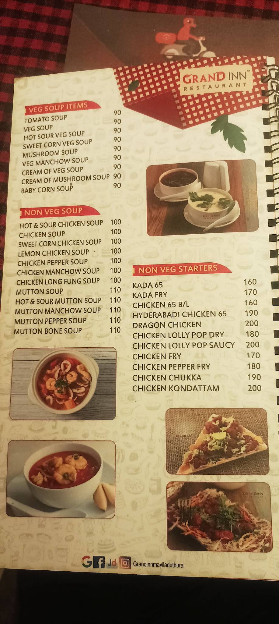 Grand Inn Restaurant menu