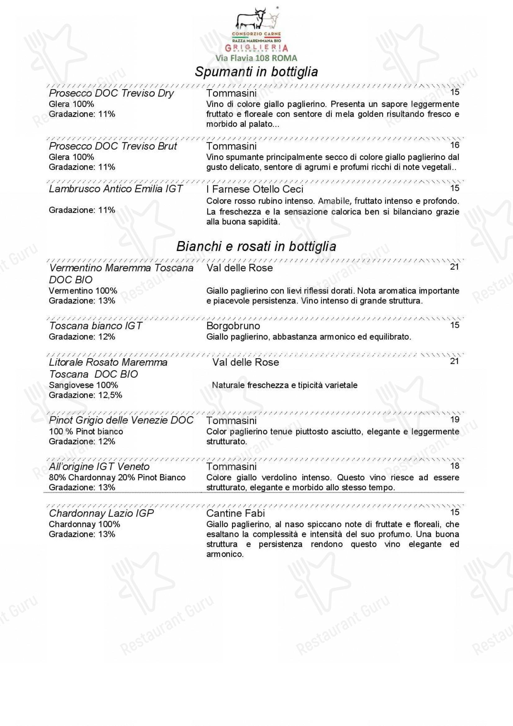 Griglieria Maremmana BIO in Roma - Menu