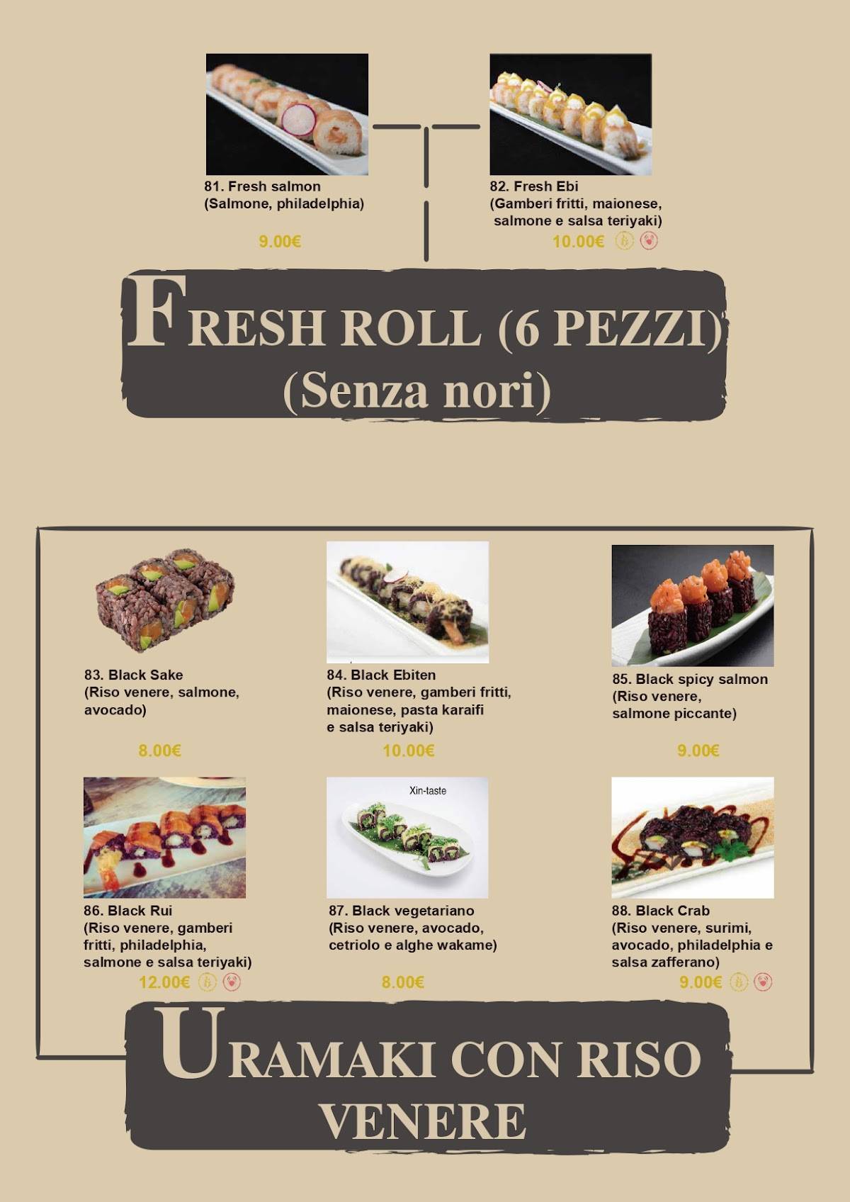 Menu di Rui Sushi 
