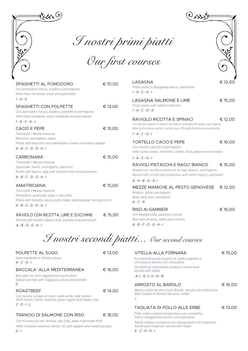 Menu di Guenda 
