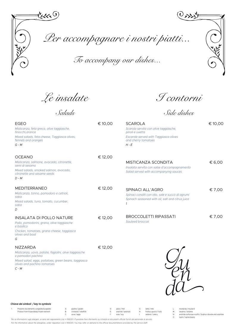 Menu di Guenda 