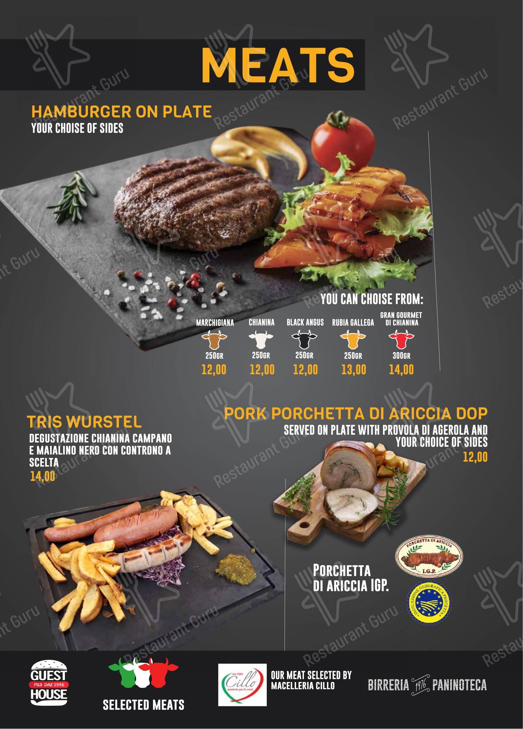 Menu bar pour Guest House Pub dans Naples
