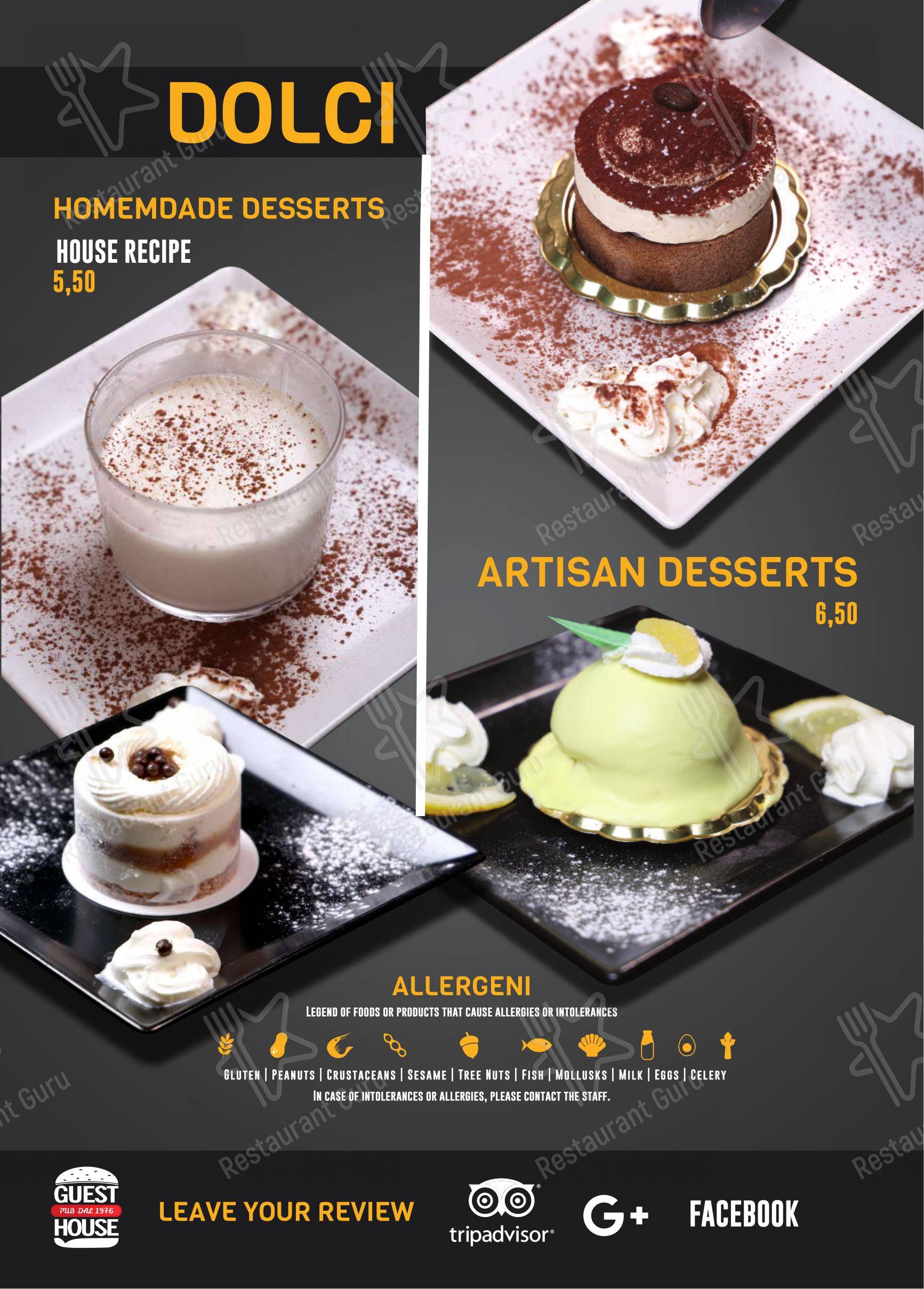 Menu bar pour Guest House Pub pub et bar