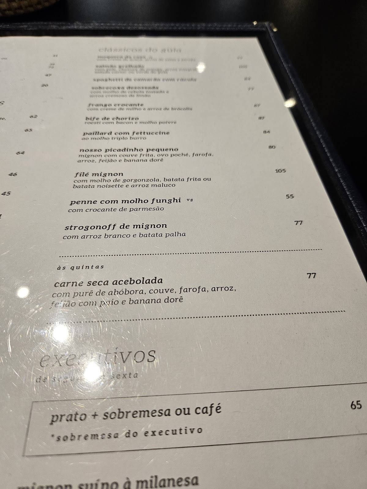 Gula Gula Centro cardápio