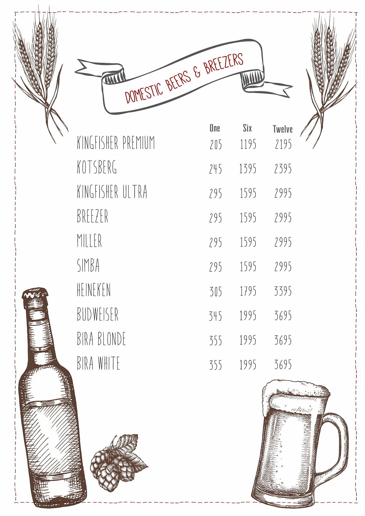 Warehouse Cafe menu