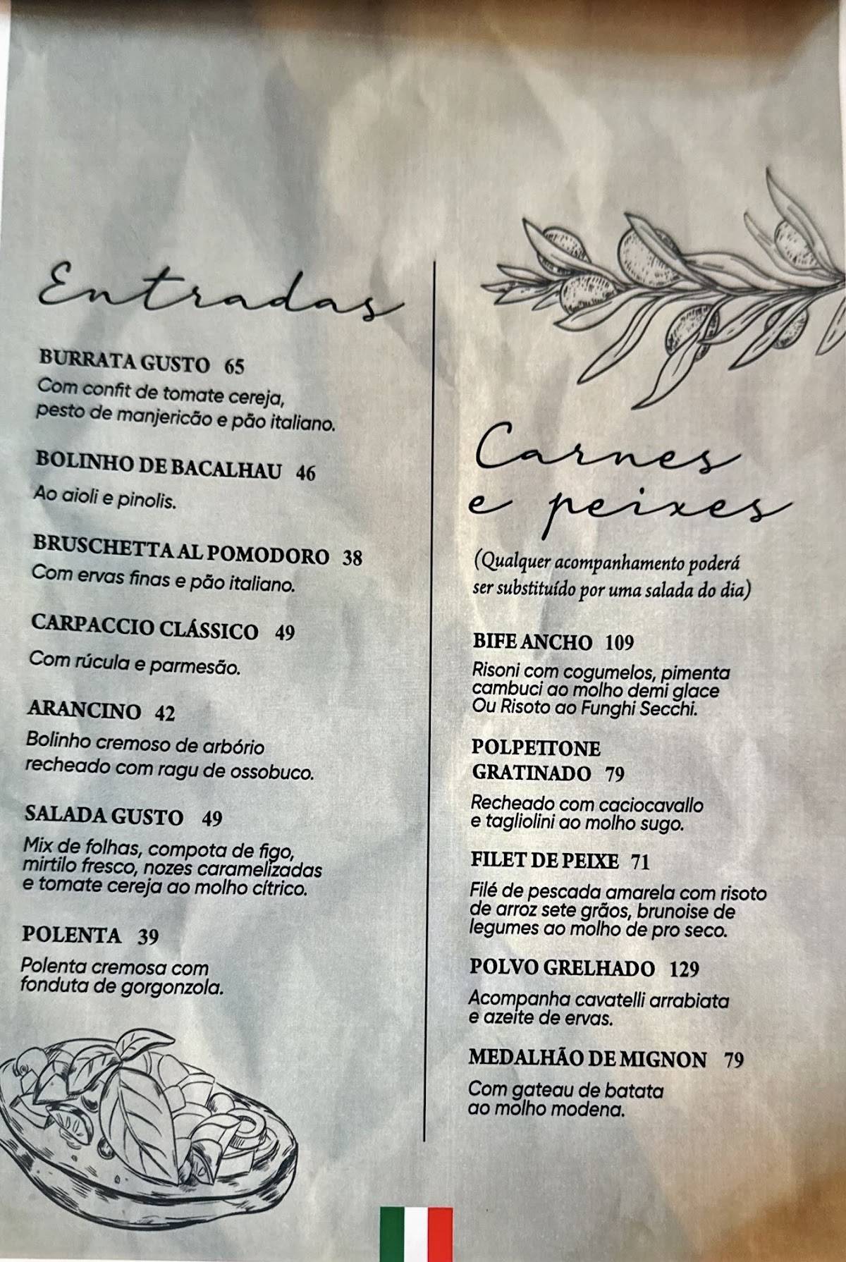 Gusto Cucina Moema cardápio