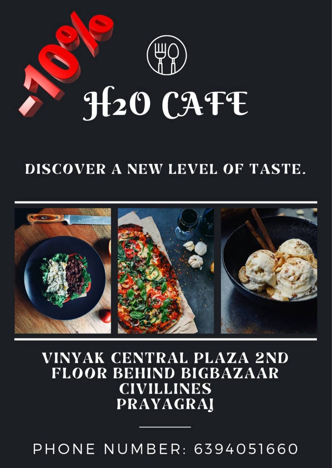 H2O CAFE & RESTAURANT menu