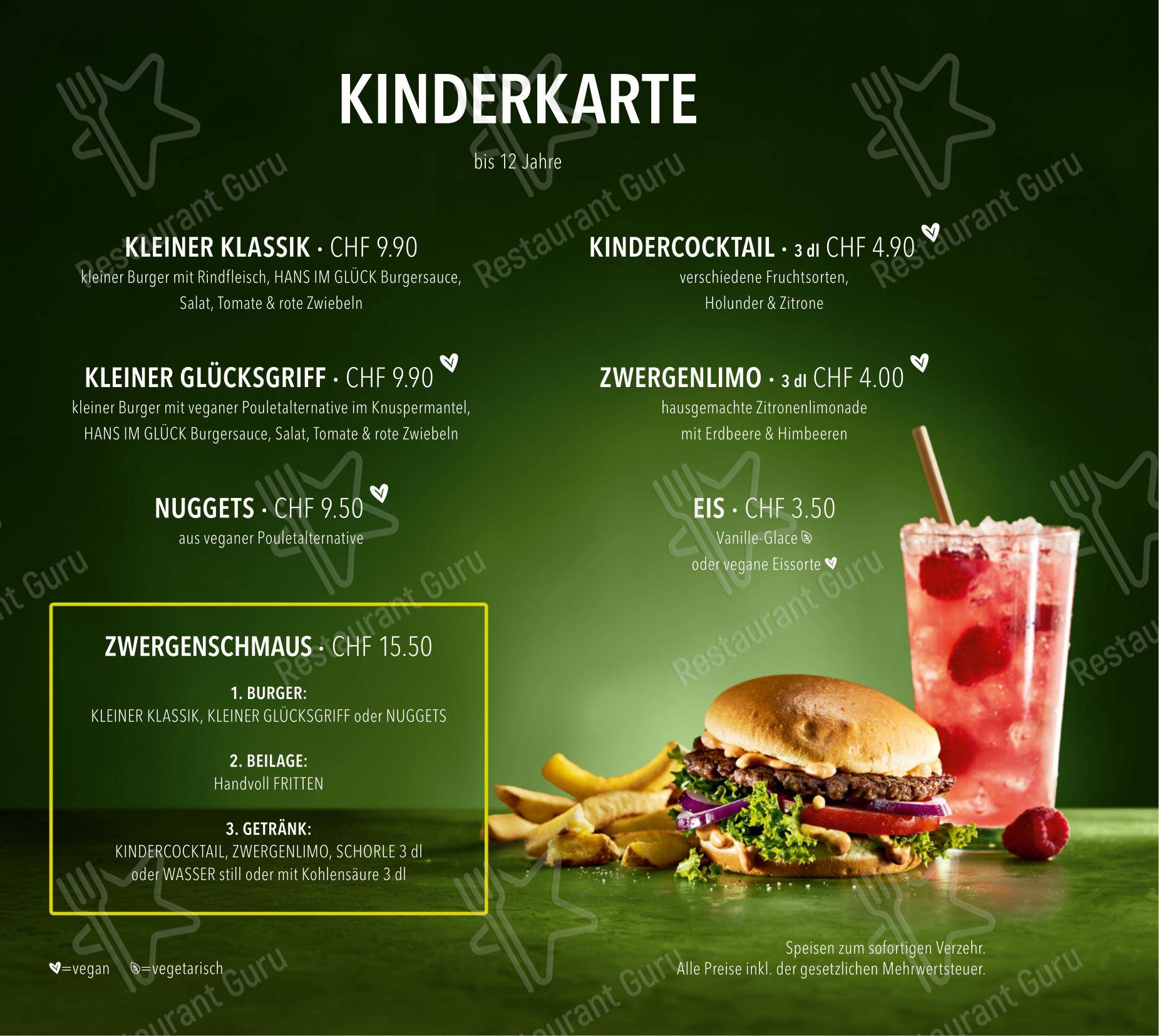 Menu di HANS IM GLÜCK - CHUR City West - Menu
