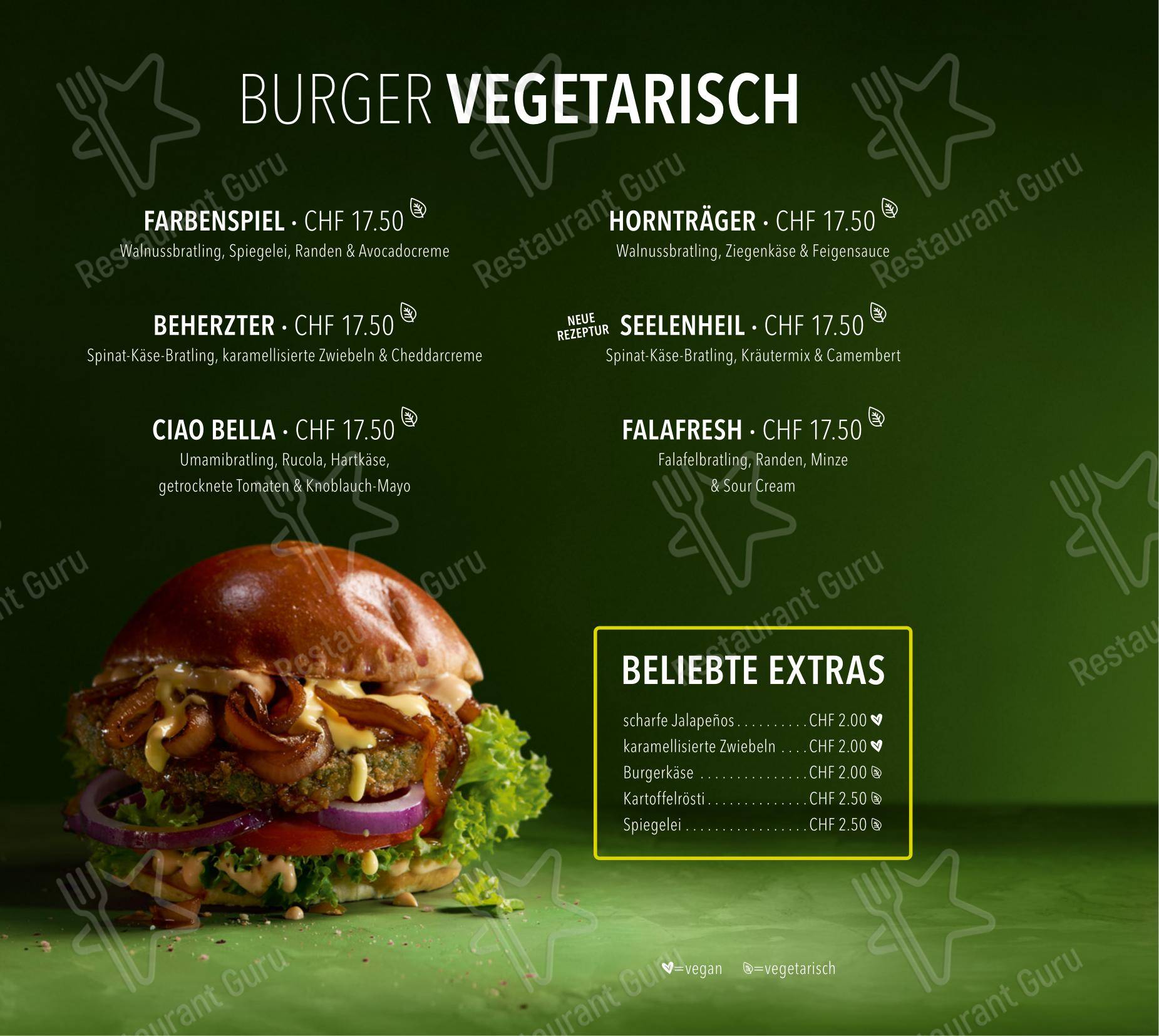 HANS IM GLÜCK - CHUR City West in Coira - Menu