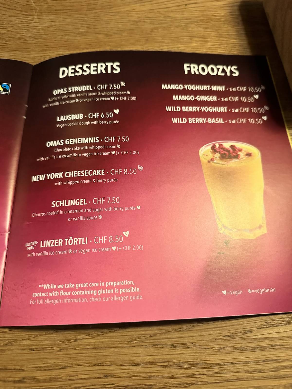 Menu di HANS IM GLÜCK - CHUR City West 