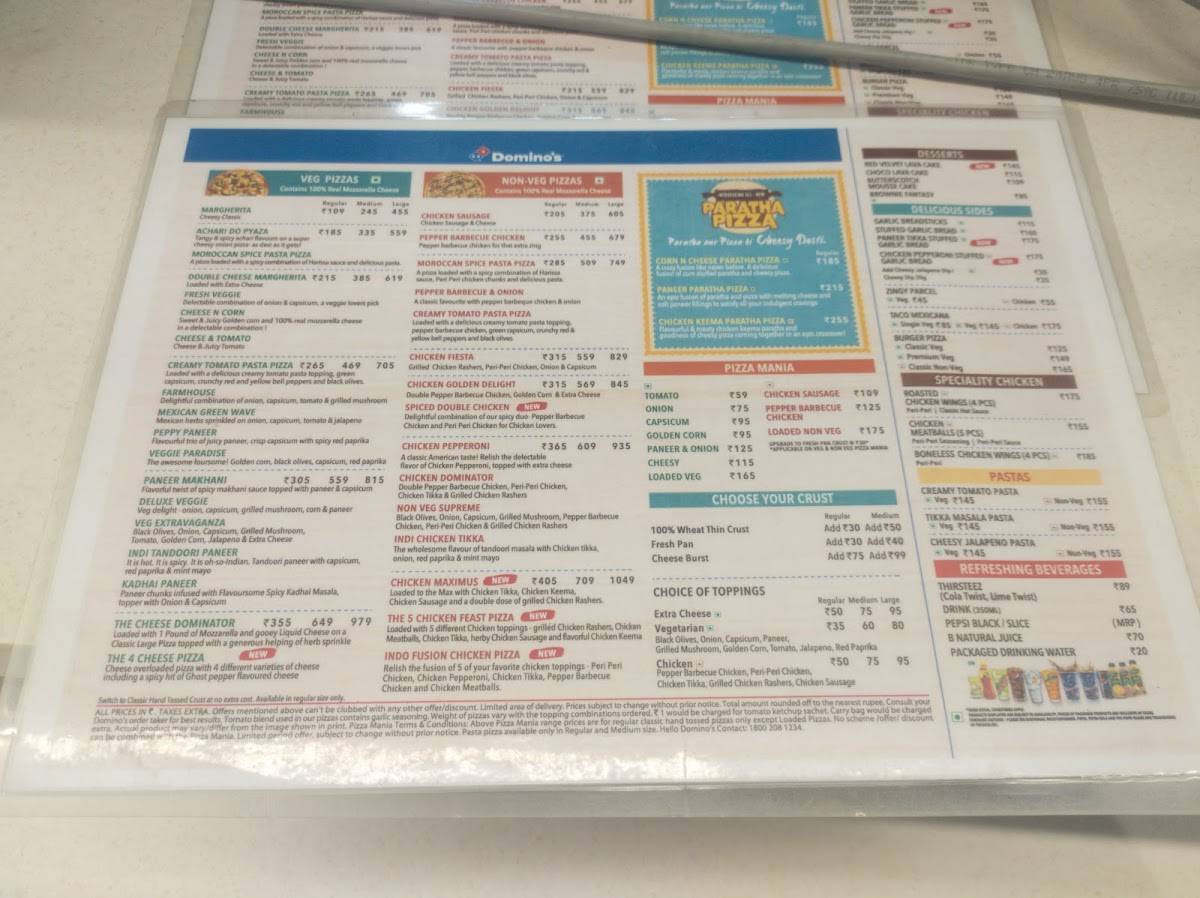Domino's Pizza Hattuba Habra menu