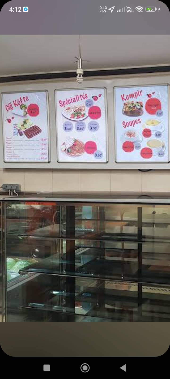 Menu de Çiğköfte Hanimeli