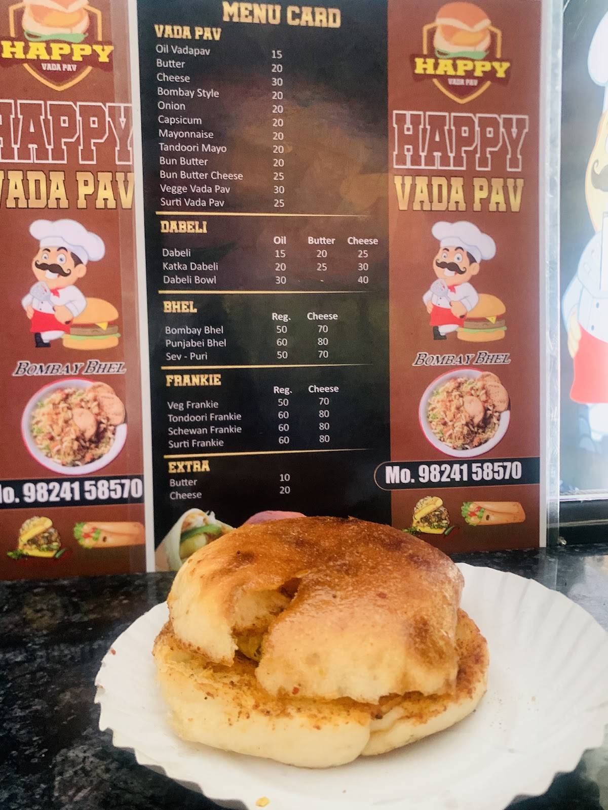 Happy vadapav menu