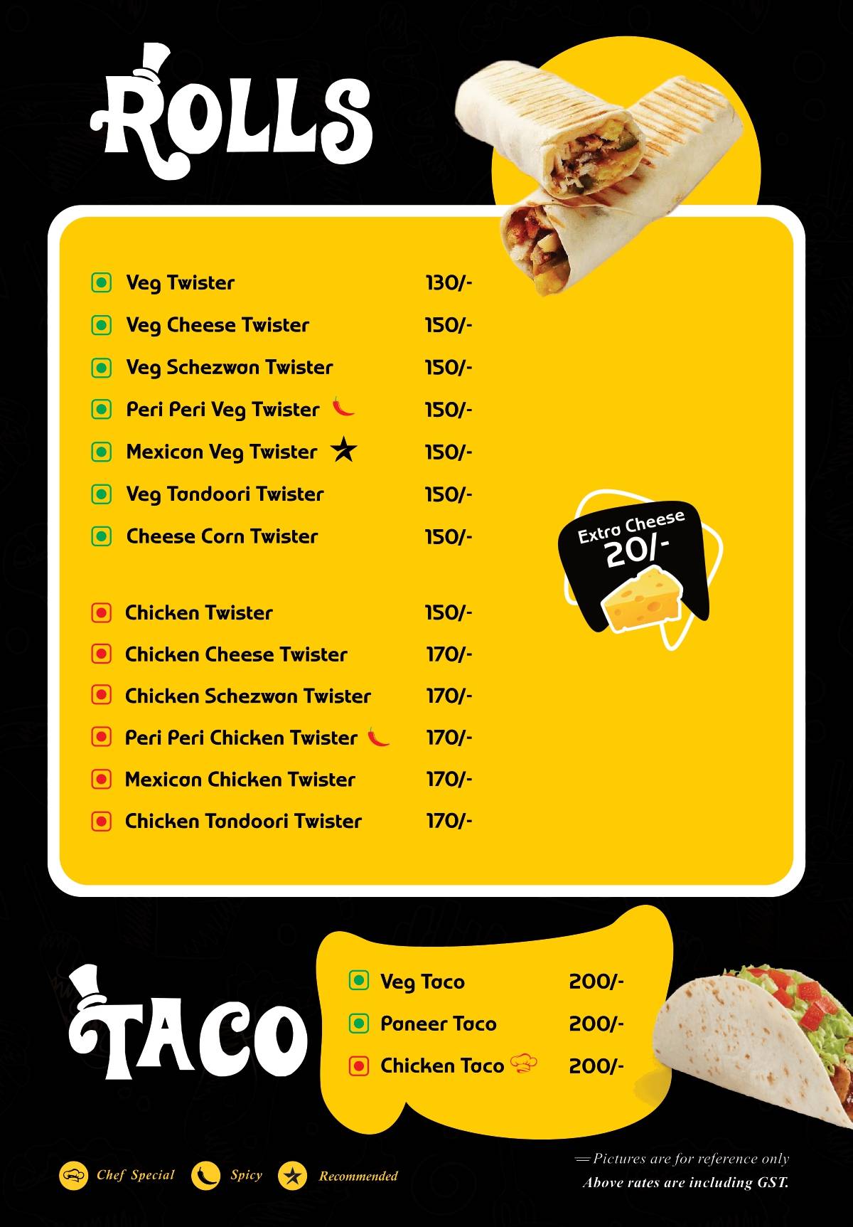 Hashtag Fastfood menu