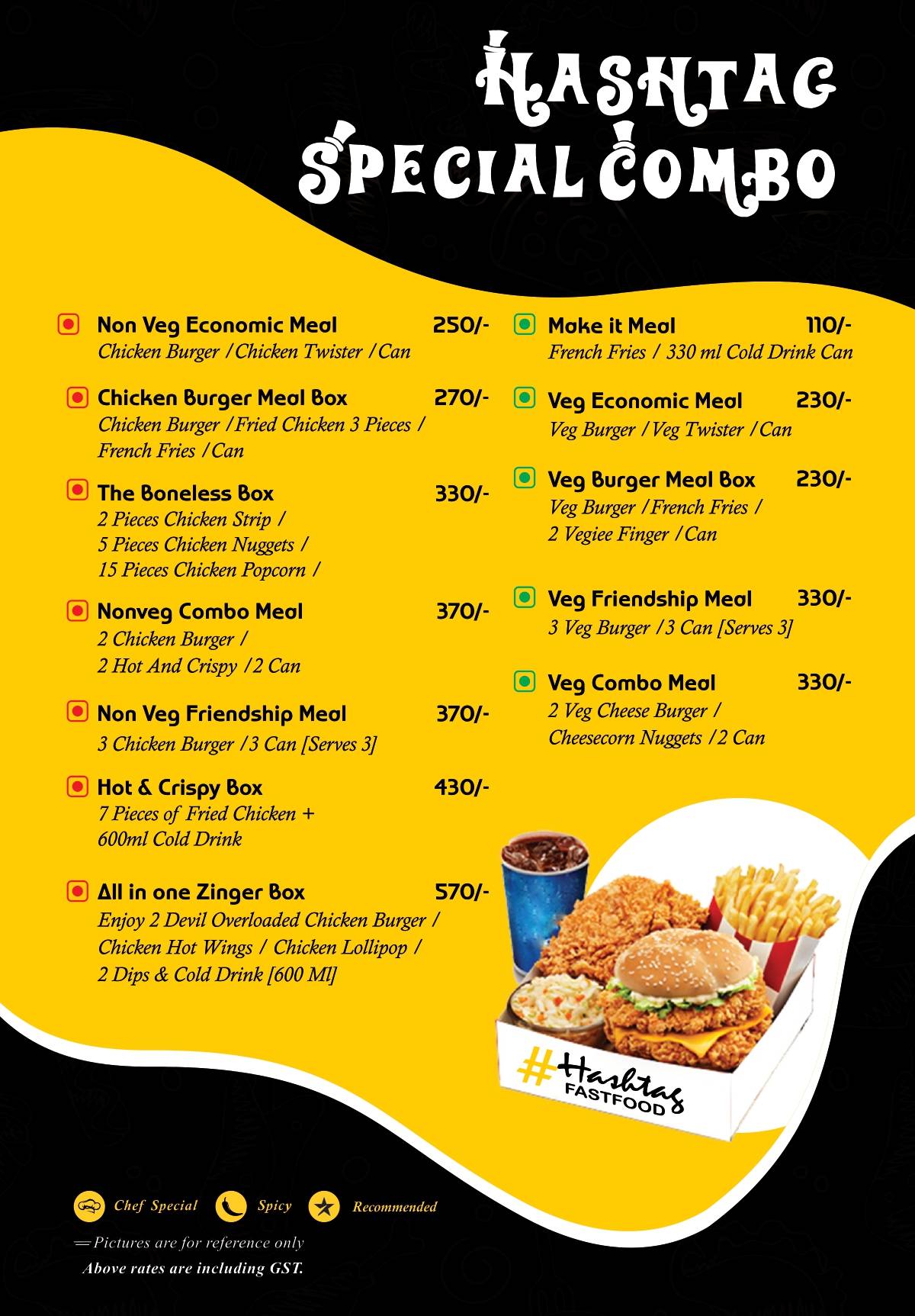 Hashtag Fastfood menu