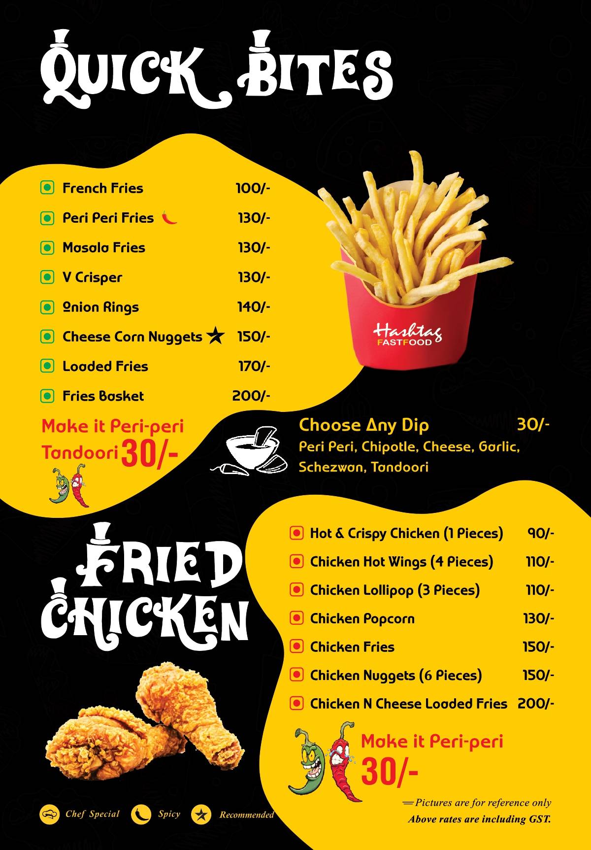 Hashtag Fastfood menu