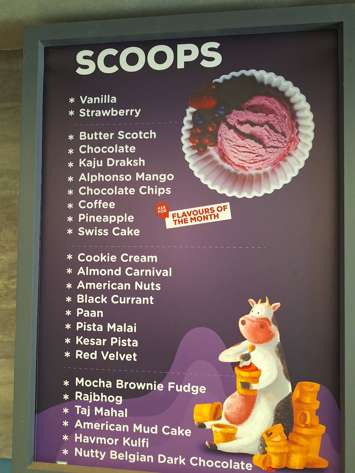 Havmor havfun ice cream parlour menu