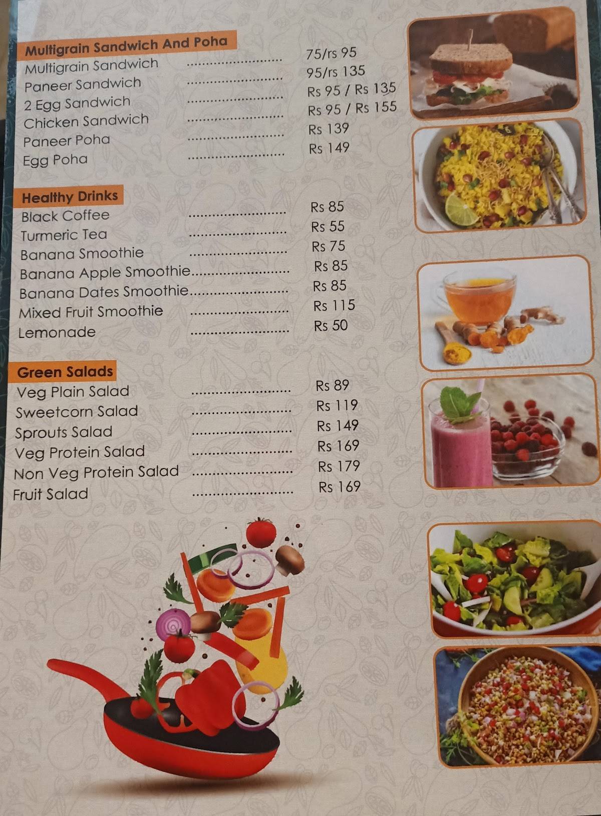 Healthy Food Cafeteria menu
