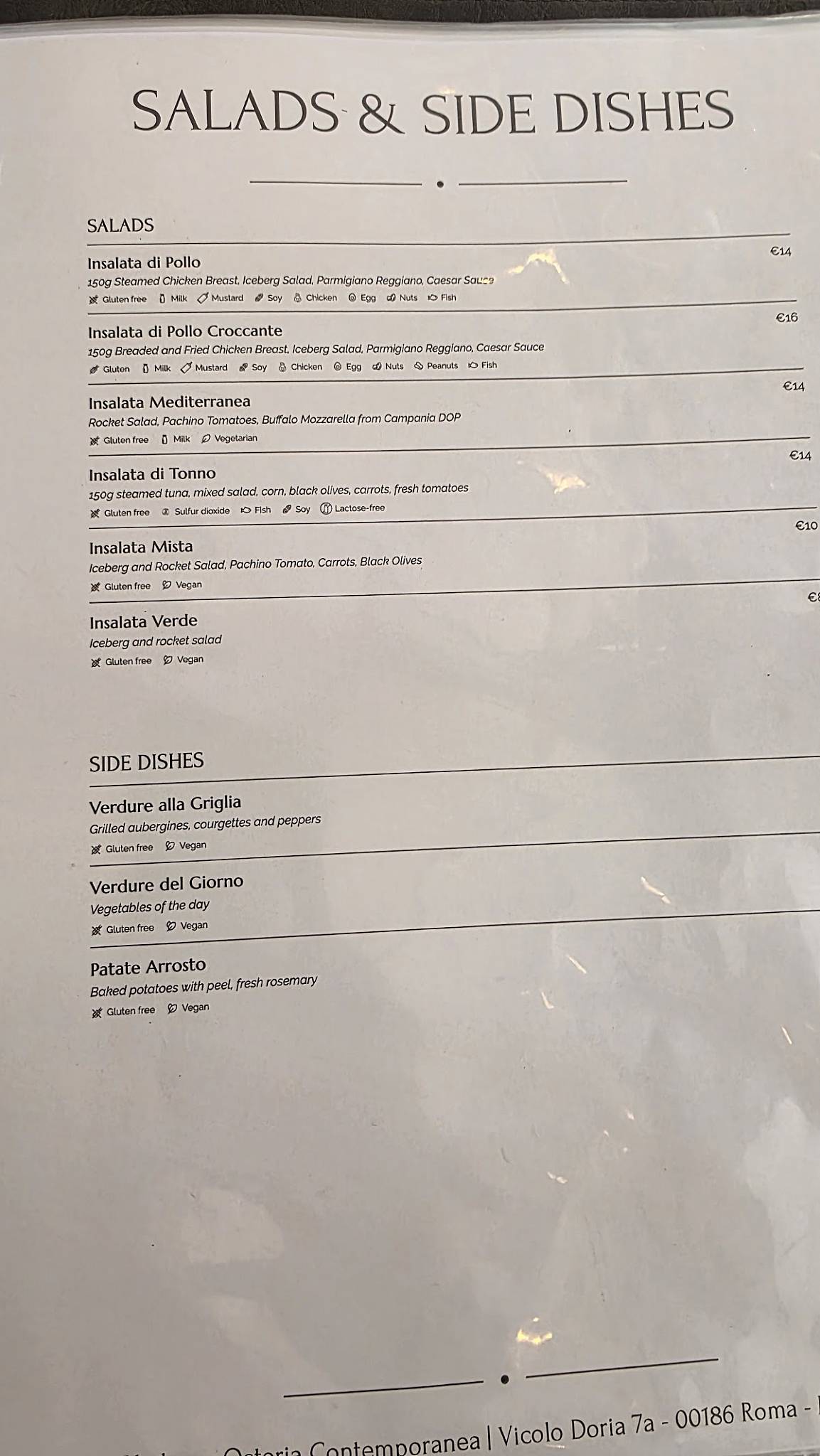 Menu di Hedera - Osteria Contemporanea 