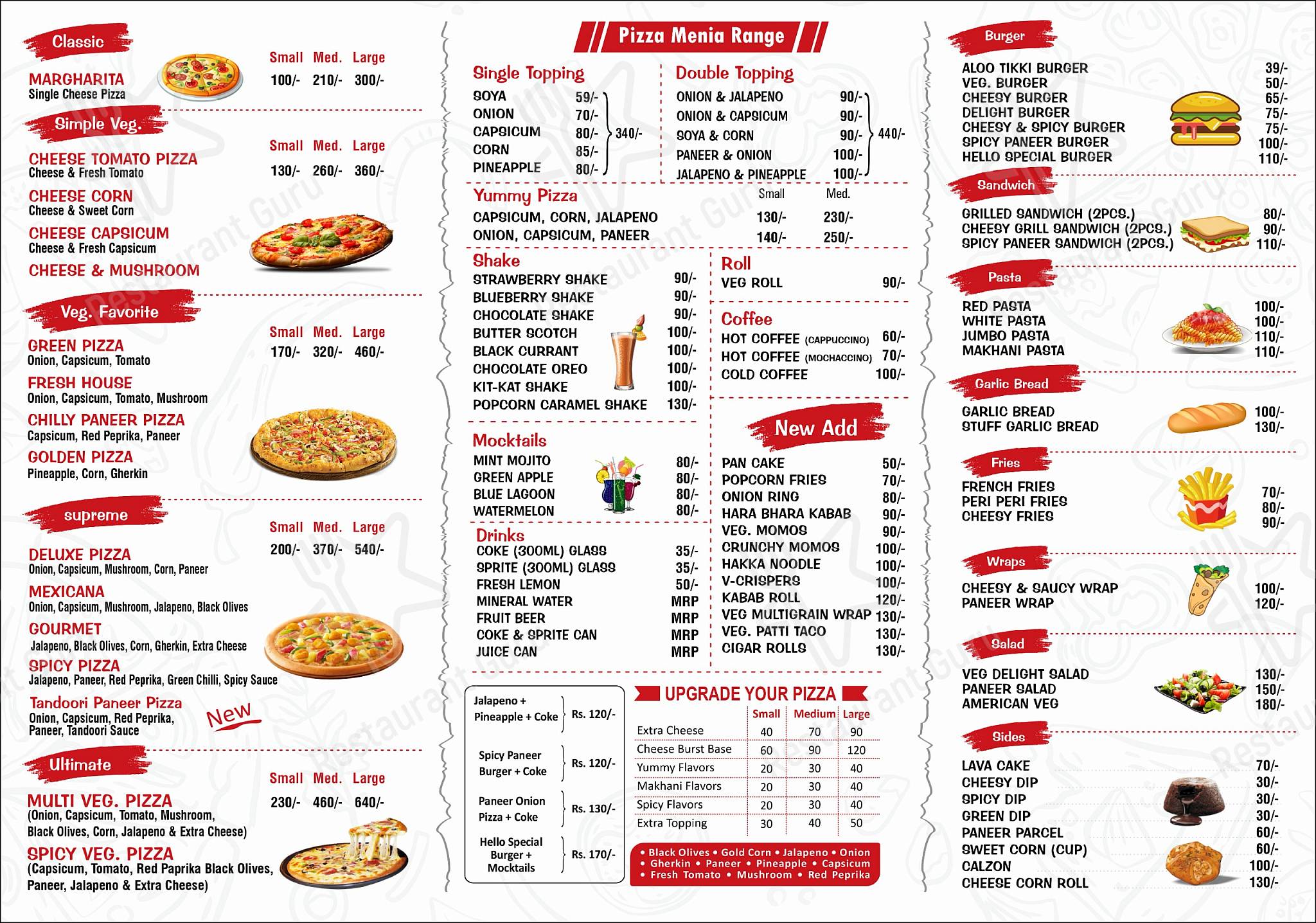 Check out the menu for Hello food