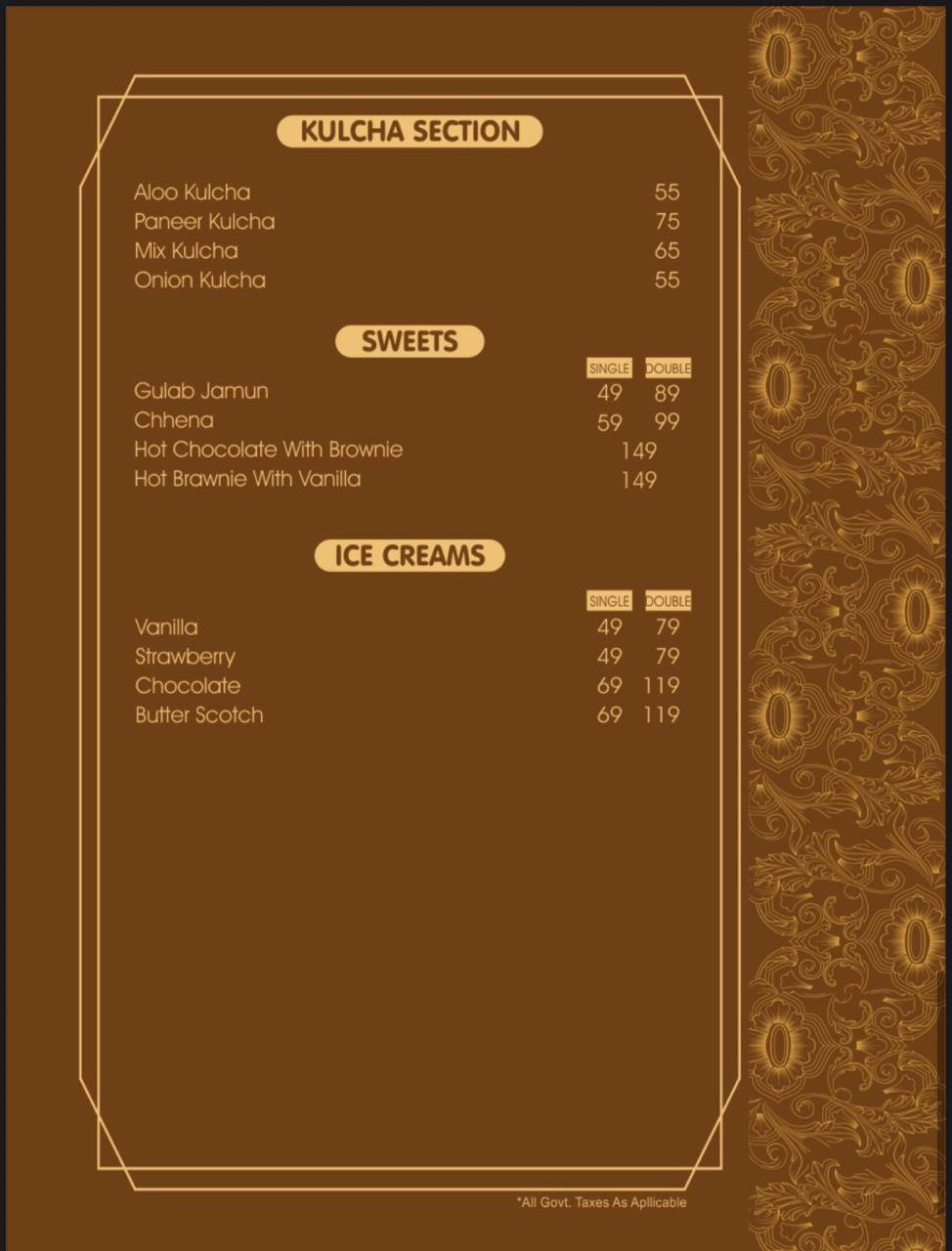 Hestiia restaurant menu