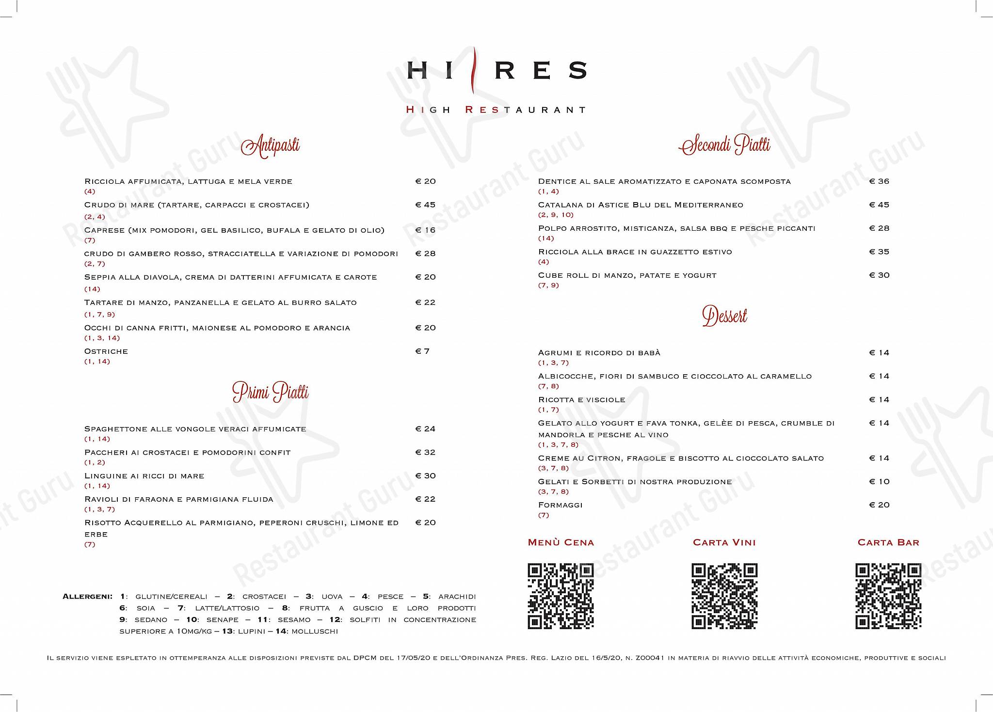 Menu di Hi-Res - OUR MENU