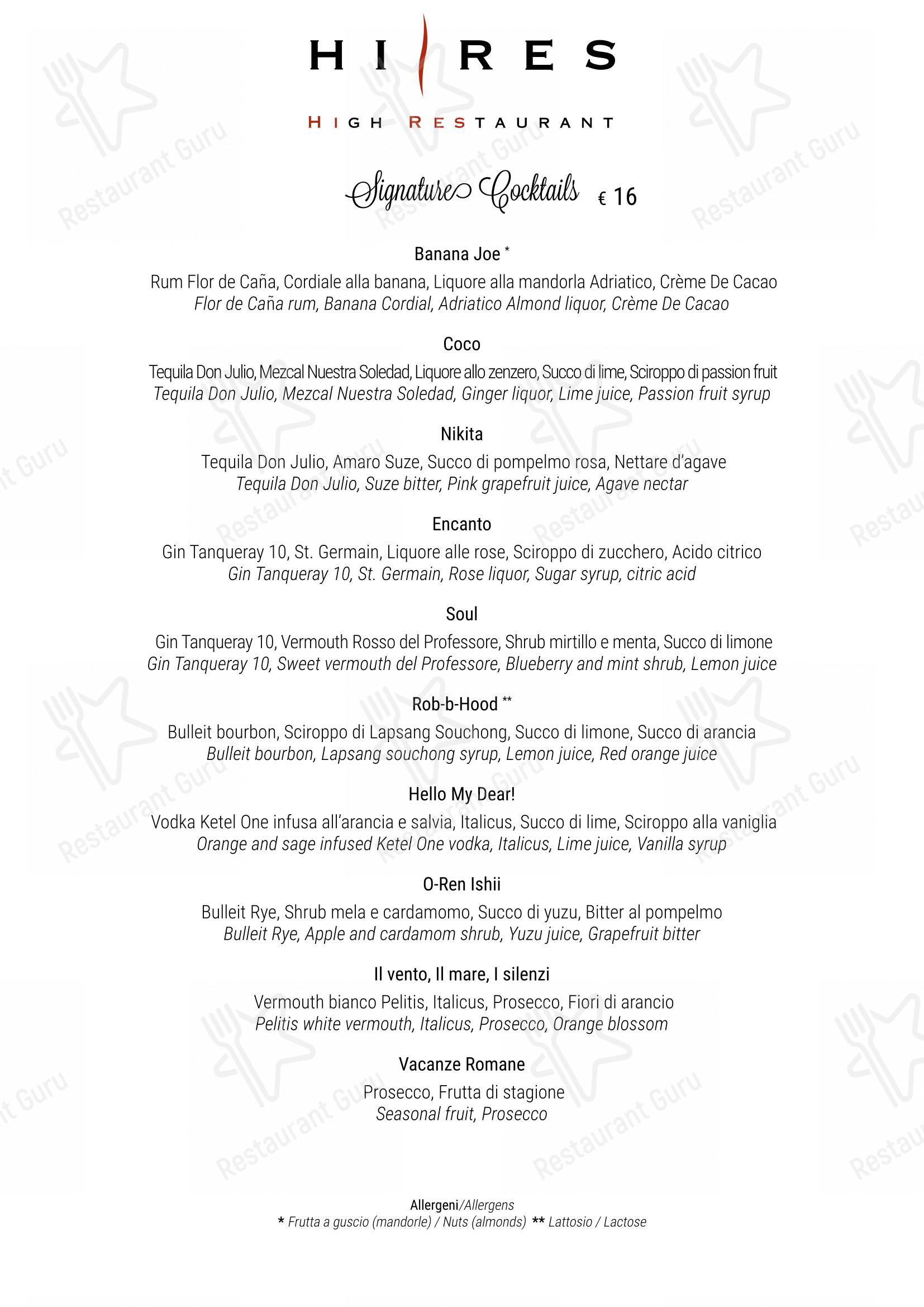 Lunch Menu per Hi-Res in Roma