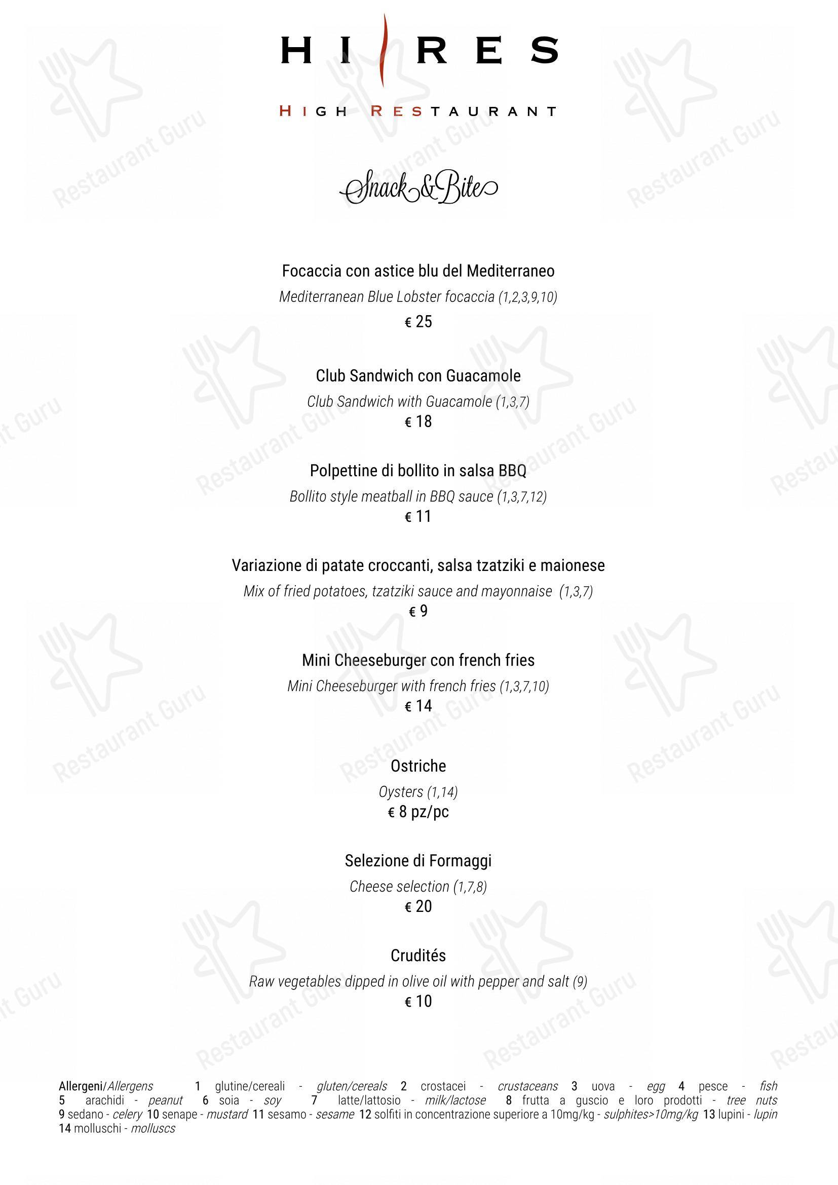 Lunch Menu per Hi-Res in Roma