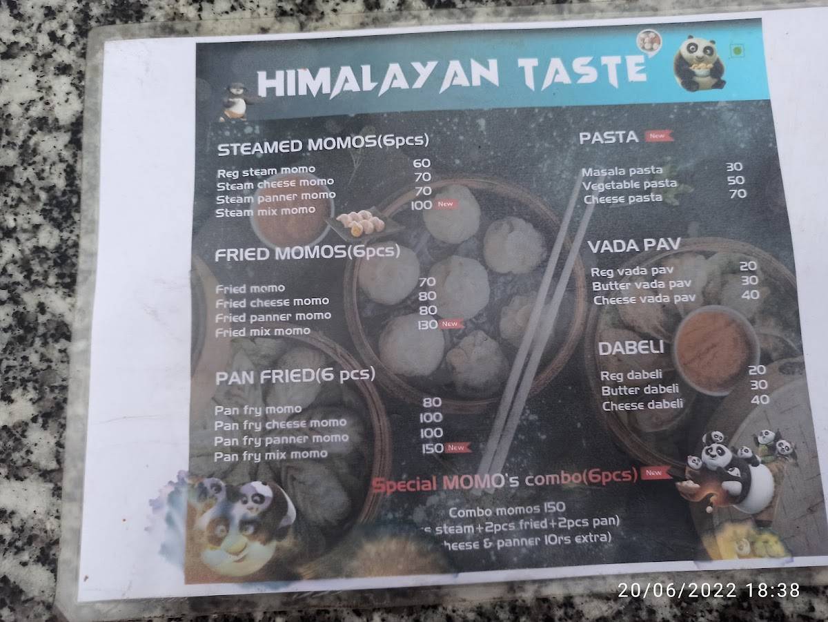 Himalayan Taste menu