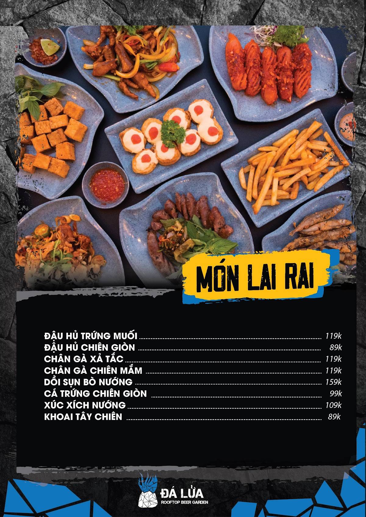 Carta del restaurante Đá Lửa Beer Garden Plus, Ciudad Ho Chi Minh (Saigón)