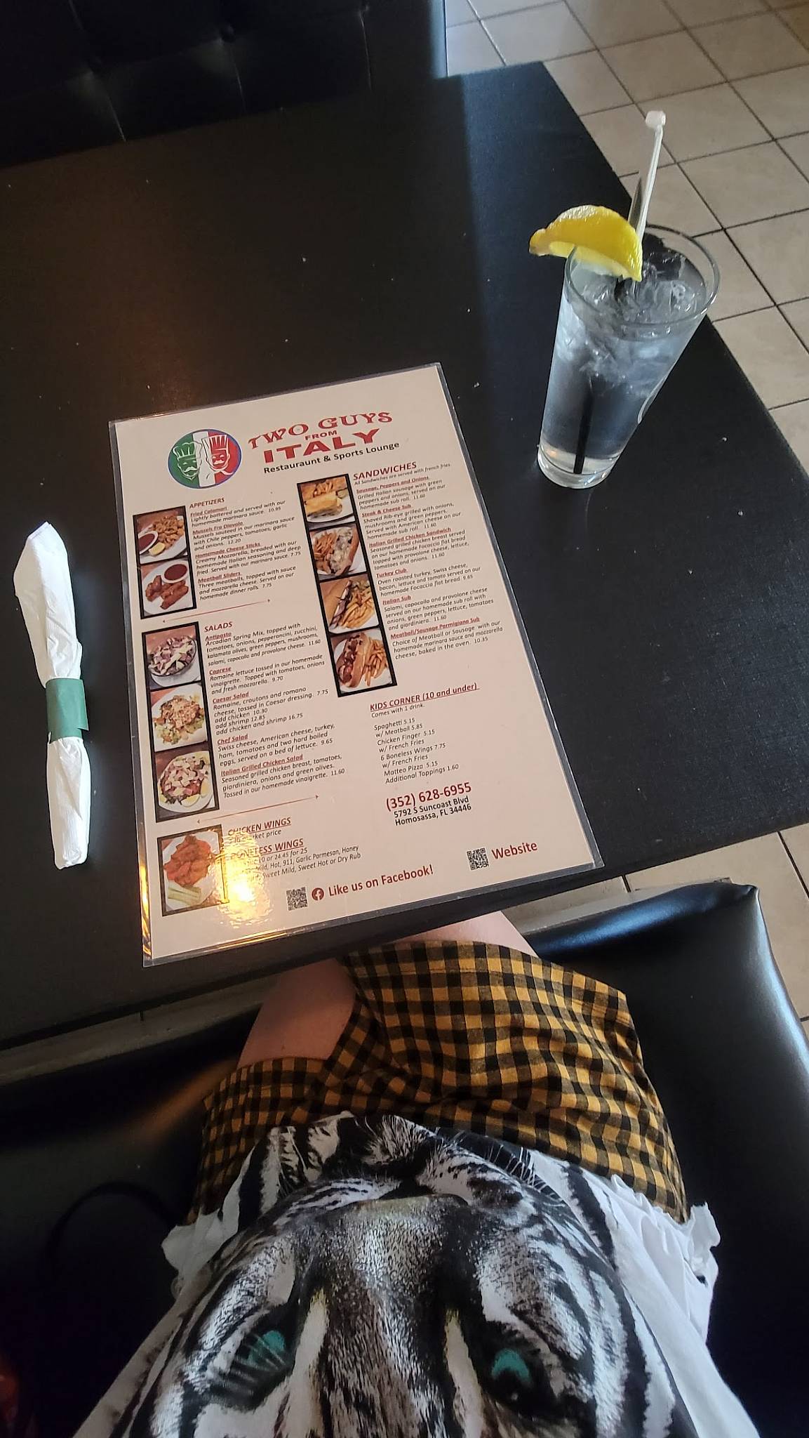 Menu at Two Guys From Italy Restaurant And Sports Lounge, Homosassa