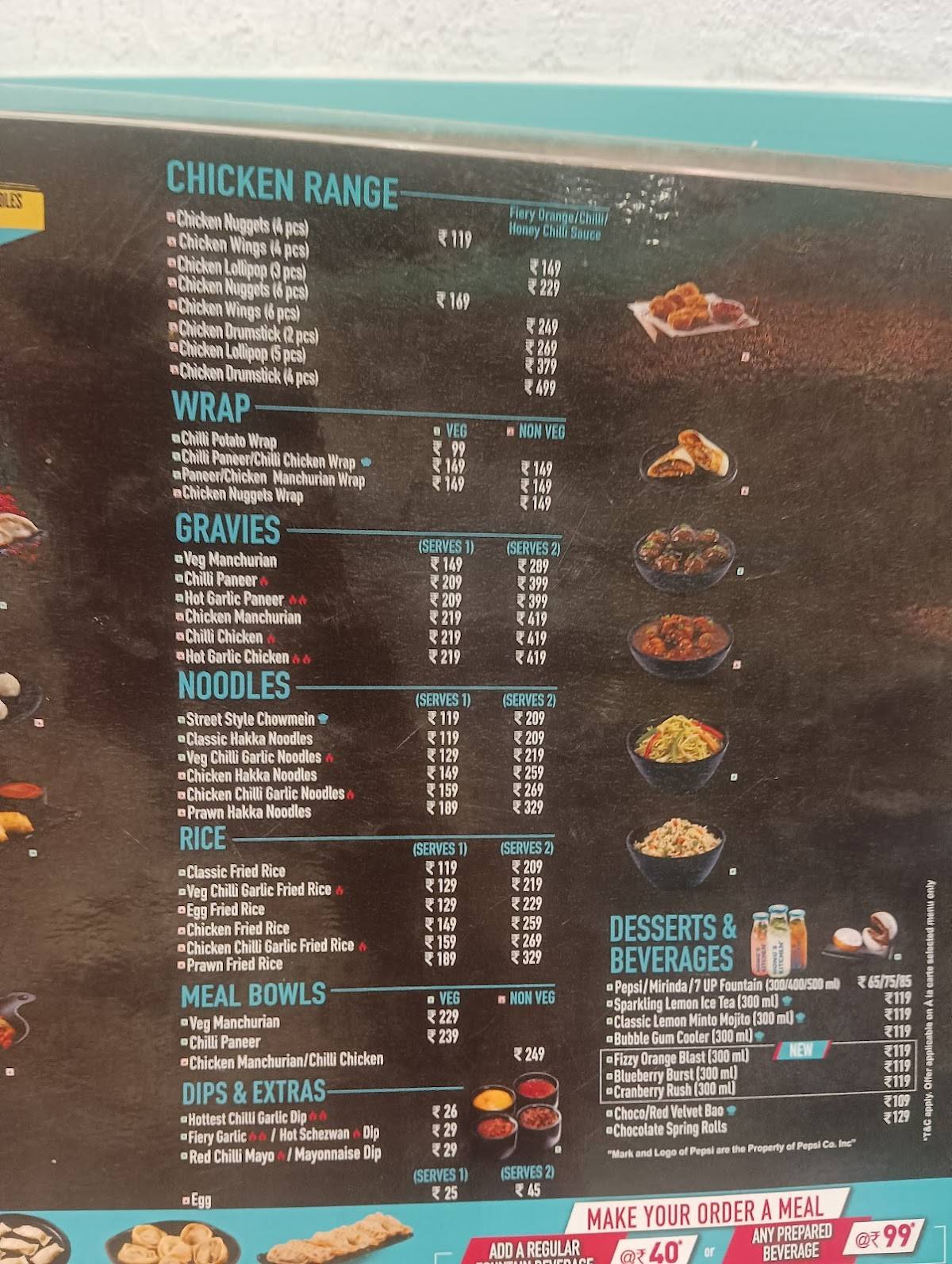 Hong's Kitchen menu