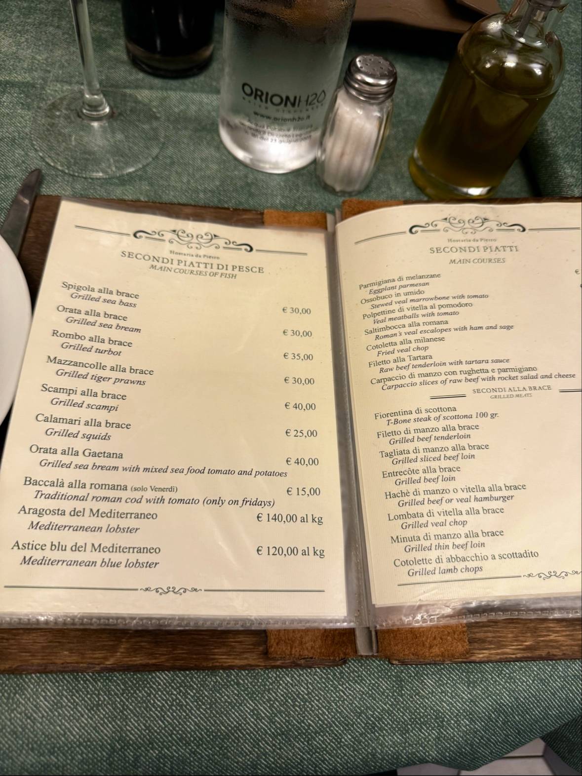 Menu di Hostaria Da Pietro 
