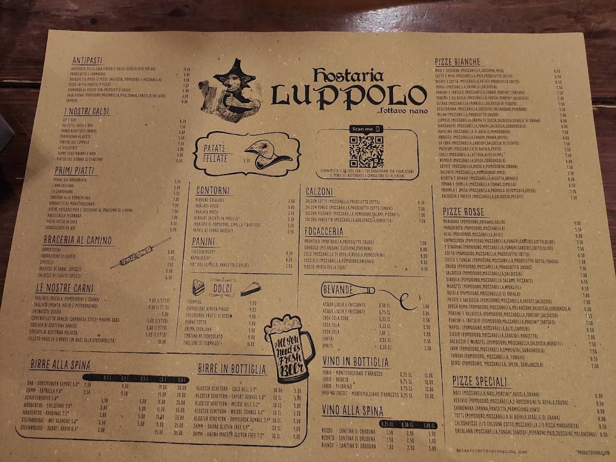 Menu di Hostaria Luppolo 