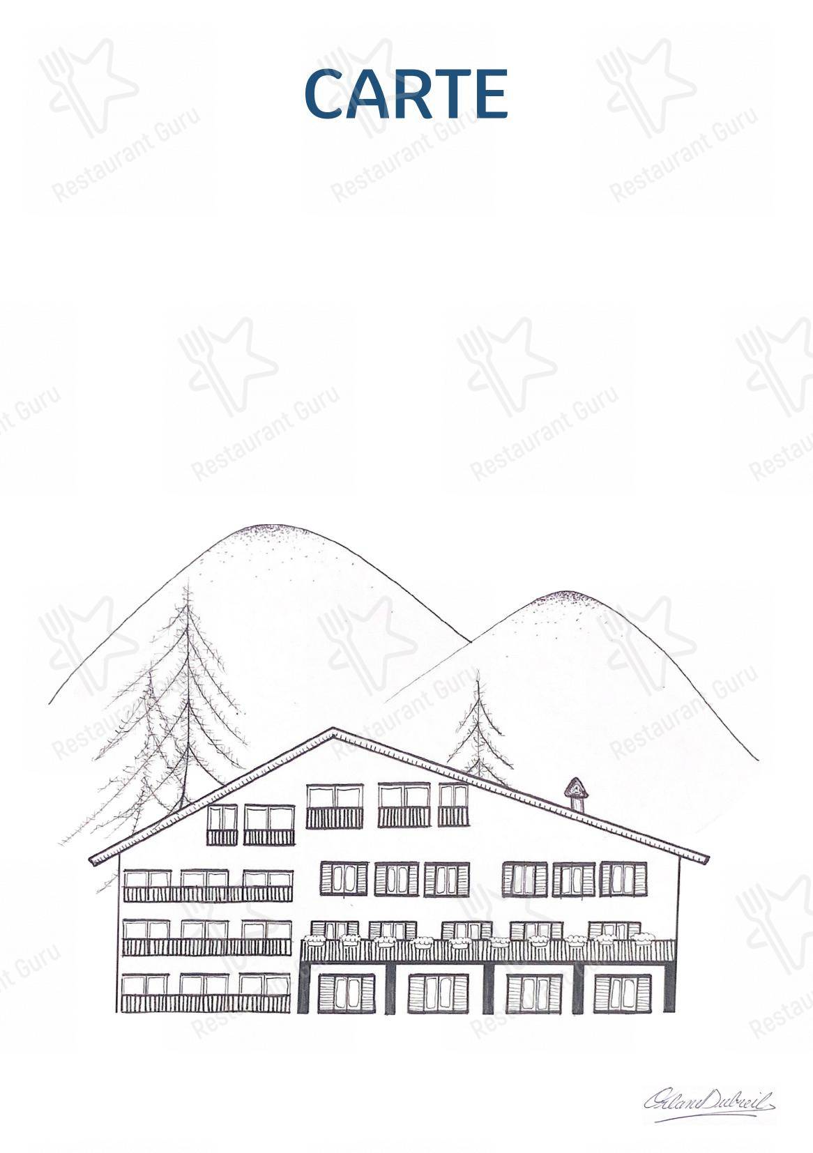 Menu pour Hôtel Edelweiss restaurant