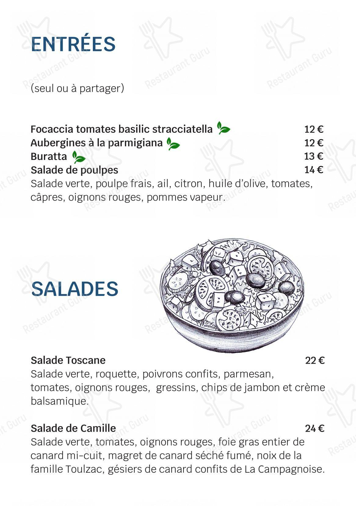 Menu pour Hôtel Edelweiss - Menu