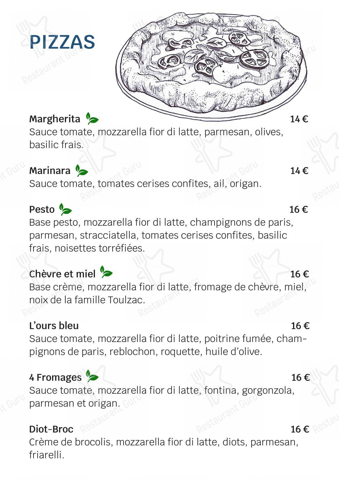 Menu pour Hôtel Edelweiss dans Samoëns