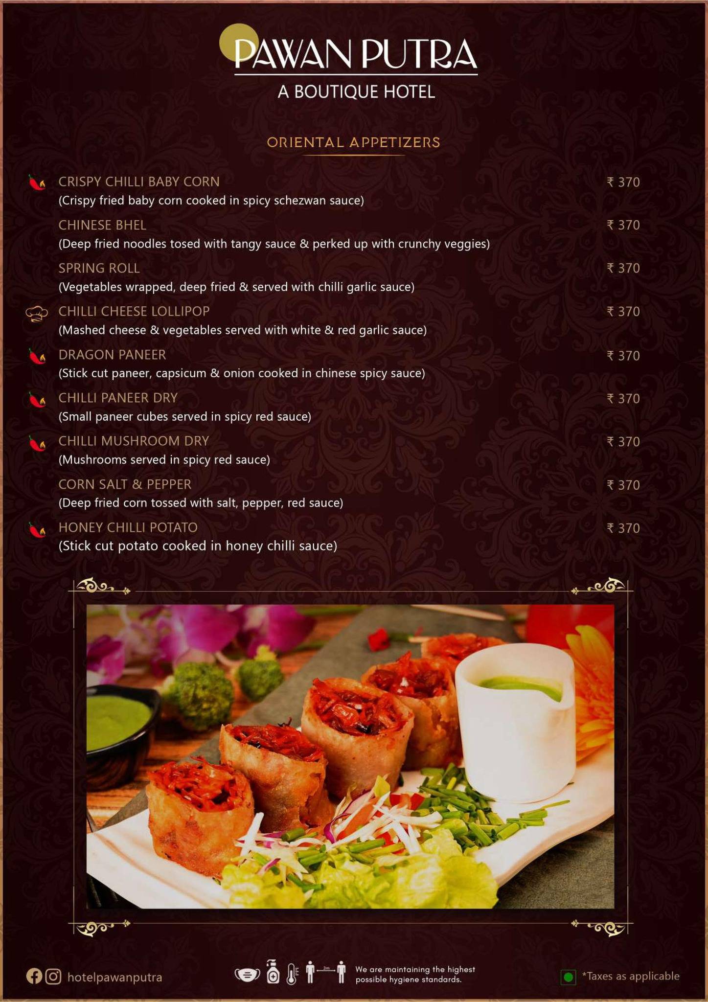 Hotel Pawan Putra menu
