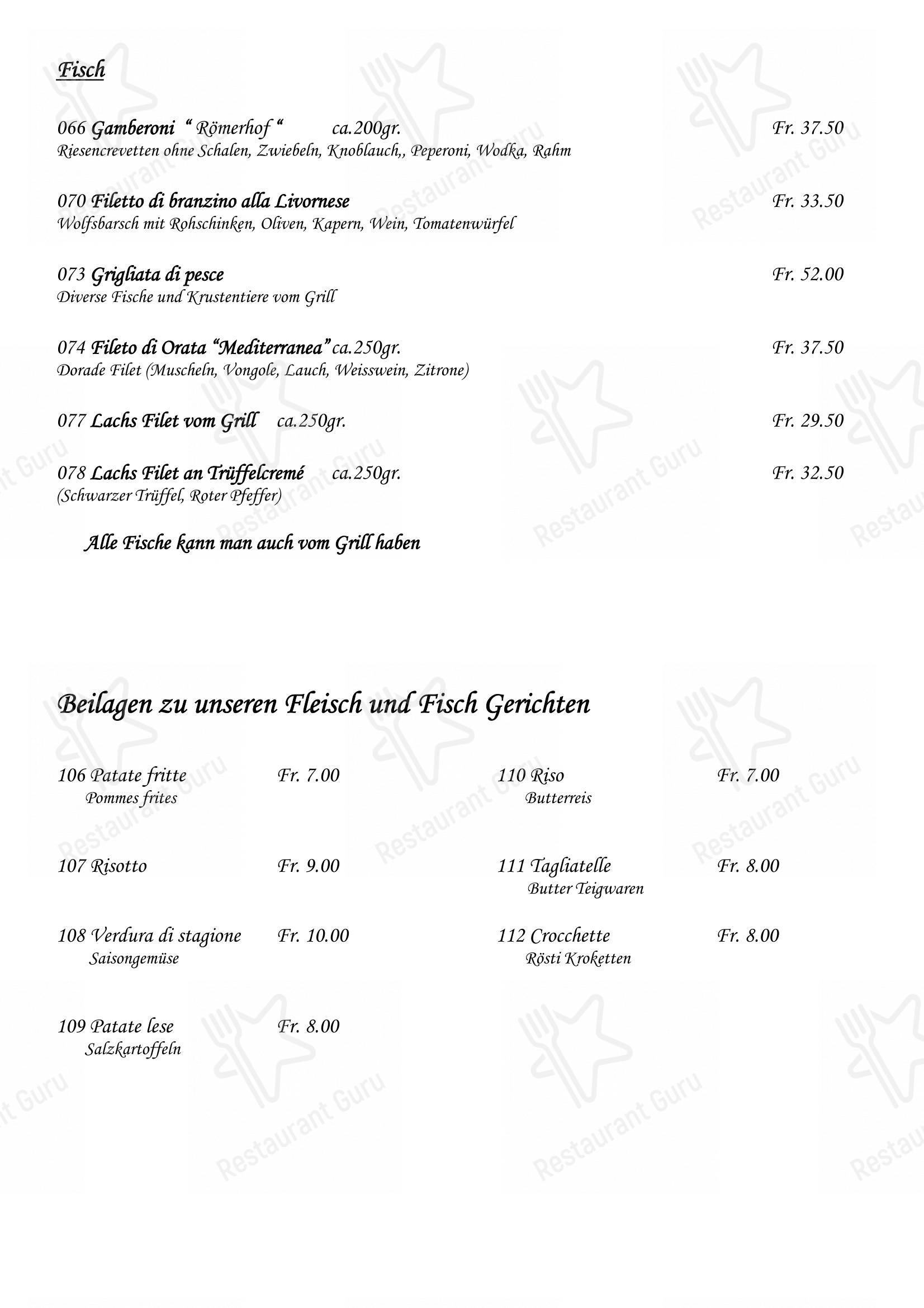 Römerhof Augst in Augst - Menu