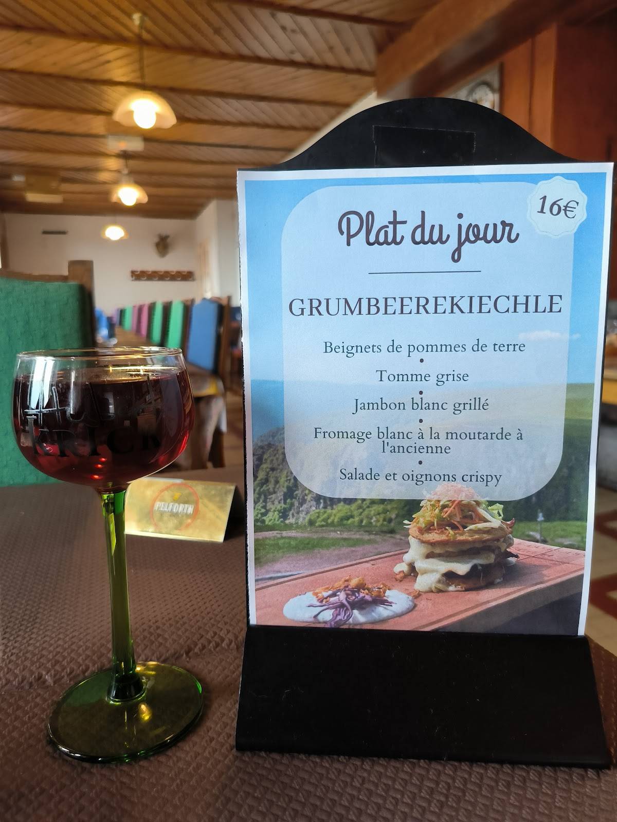 Menu au Hotel Restaurant du Sommet du Hohneck, La Bresse