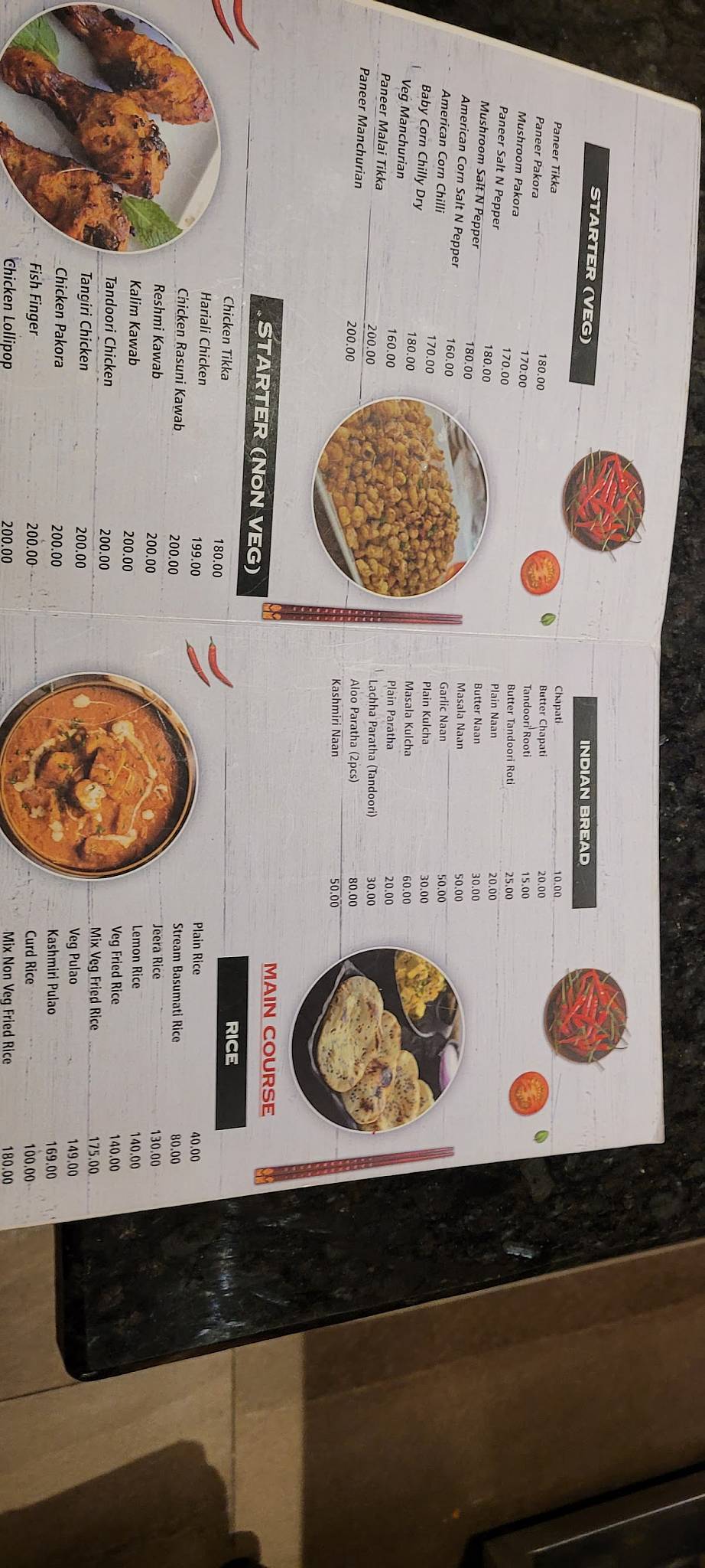 Hotel Swadist menu