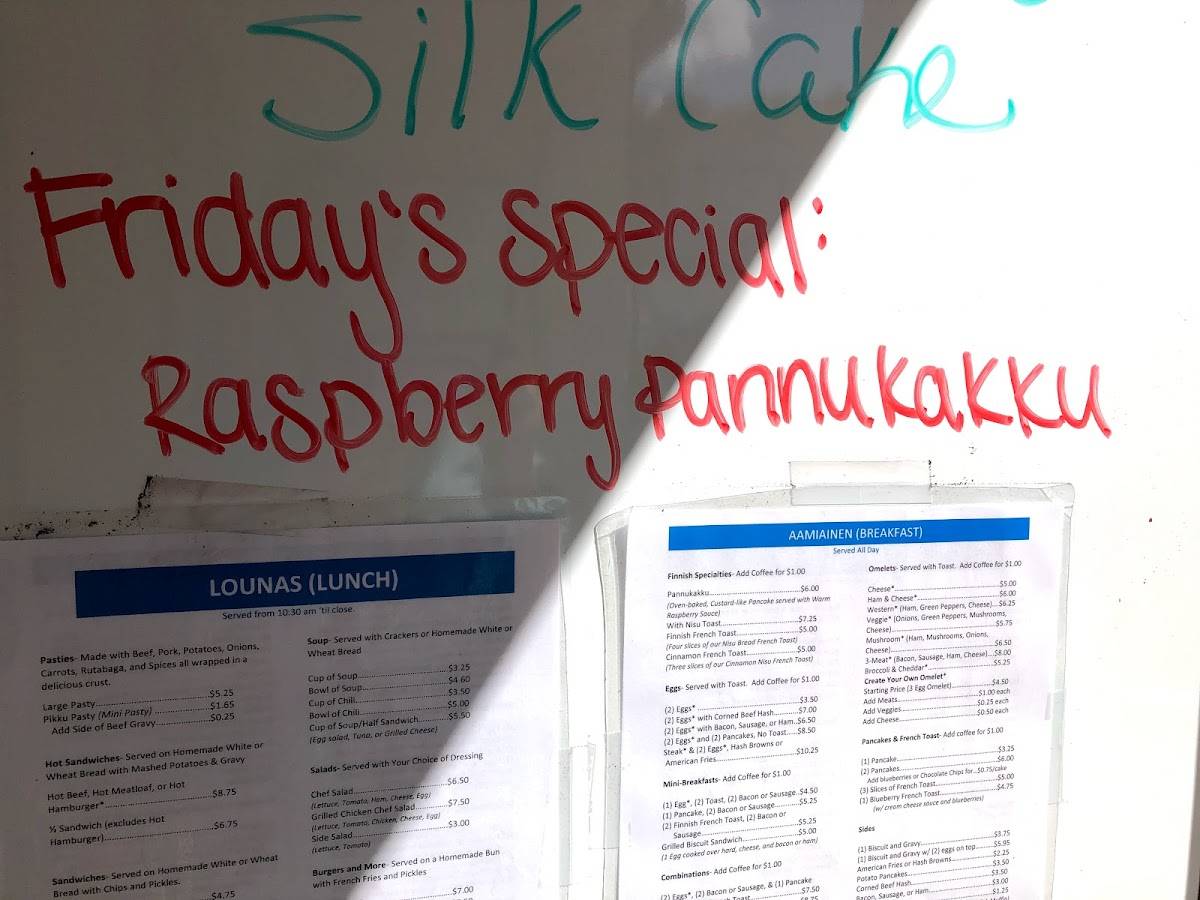 Menu at Suomi Home Bakery & Restaurant, Houghton