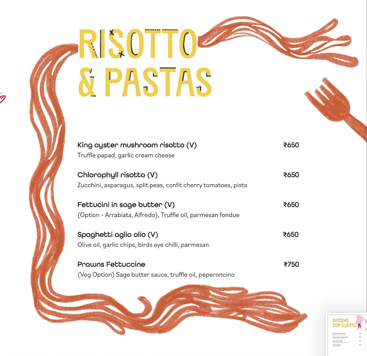 House Of Pandora HOP menu