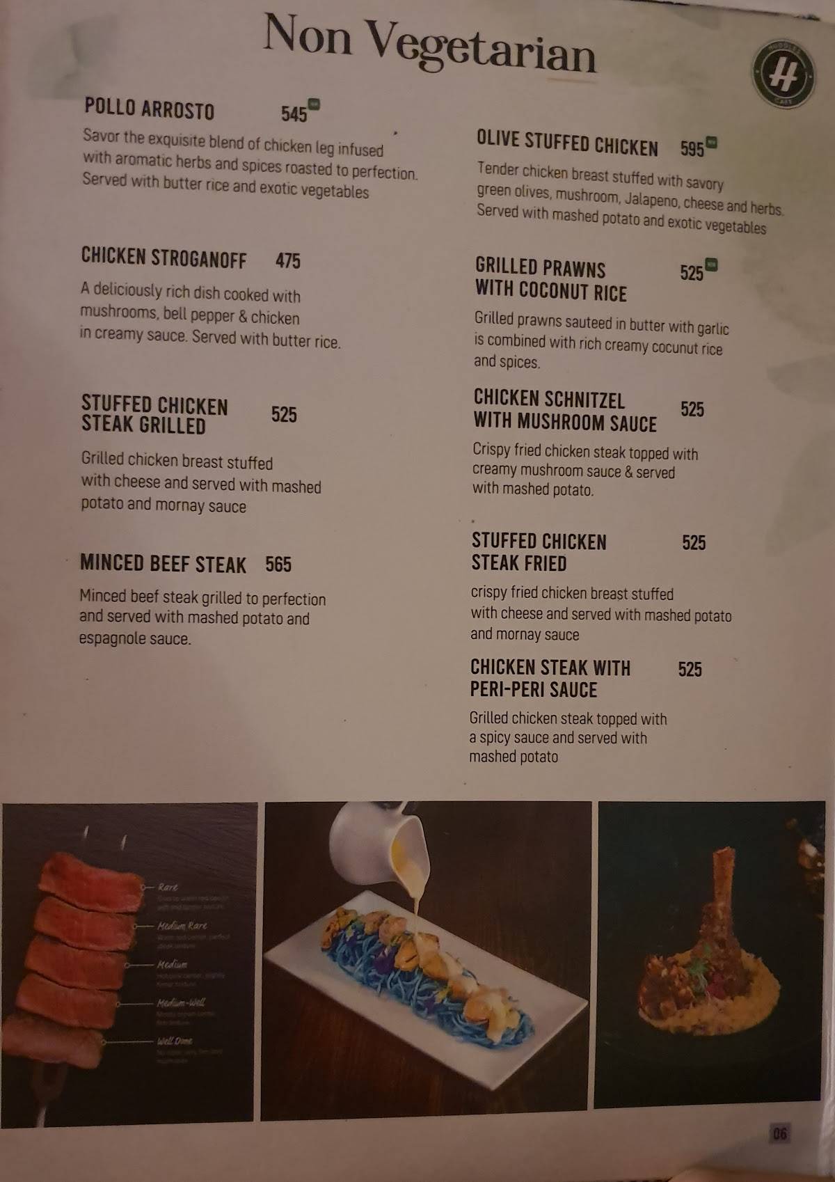 Huddles Cafe menu