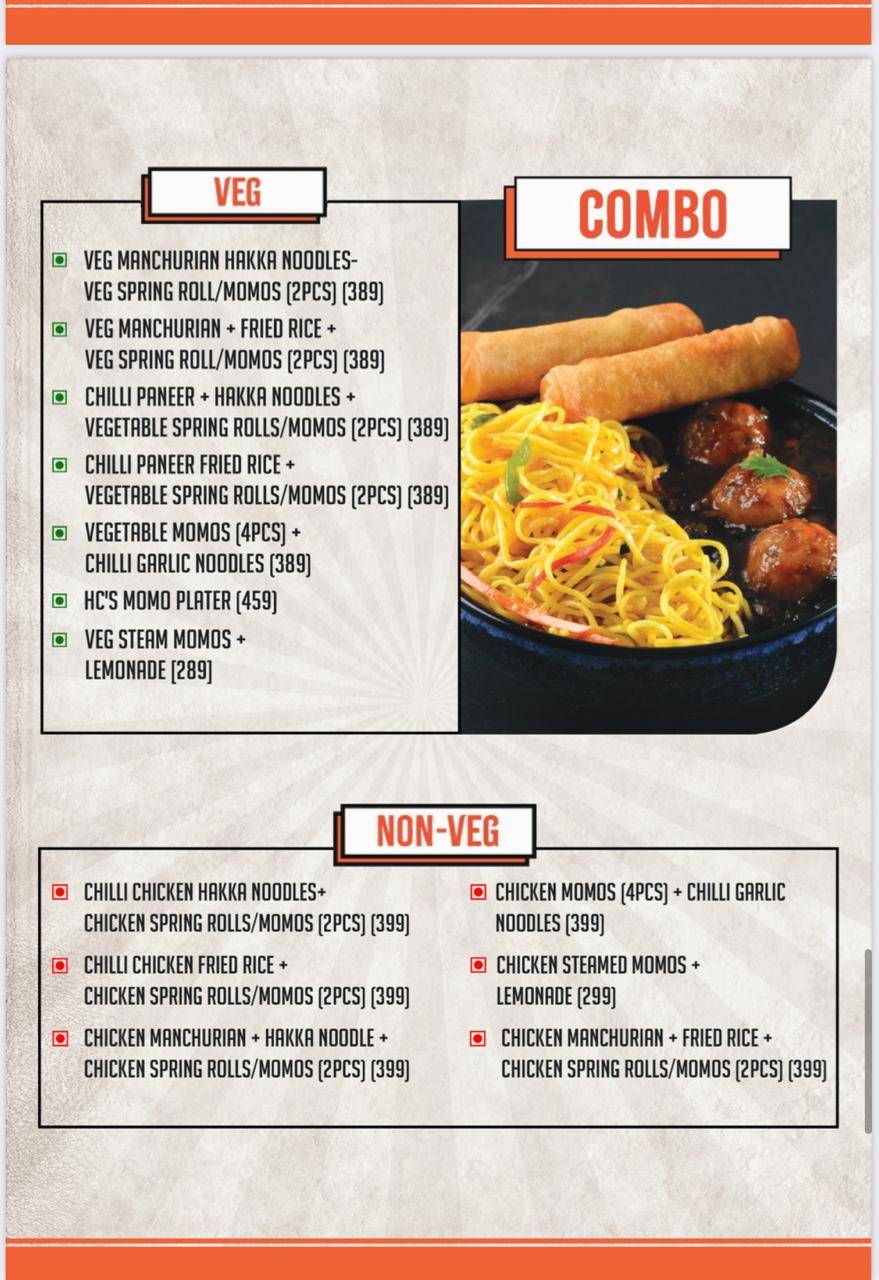 Hudson Chopsticks Gomti Nagar menu