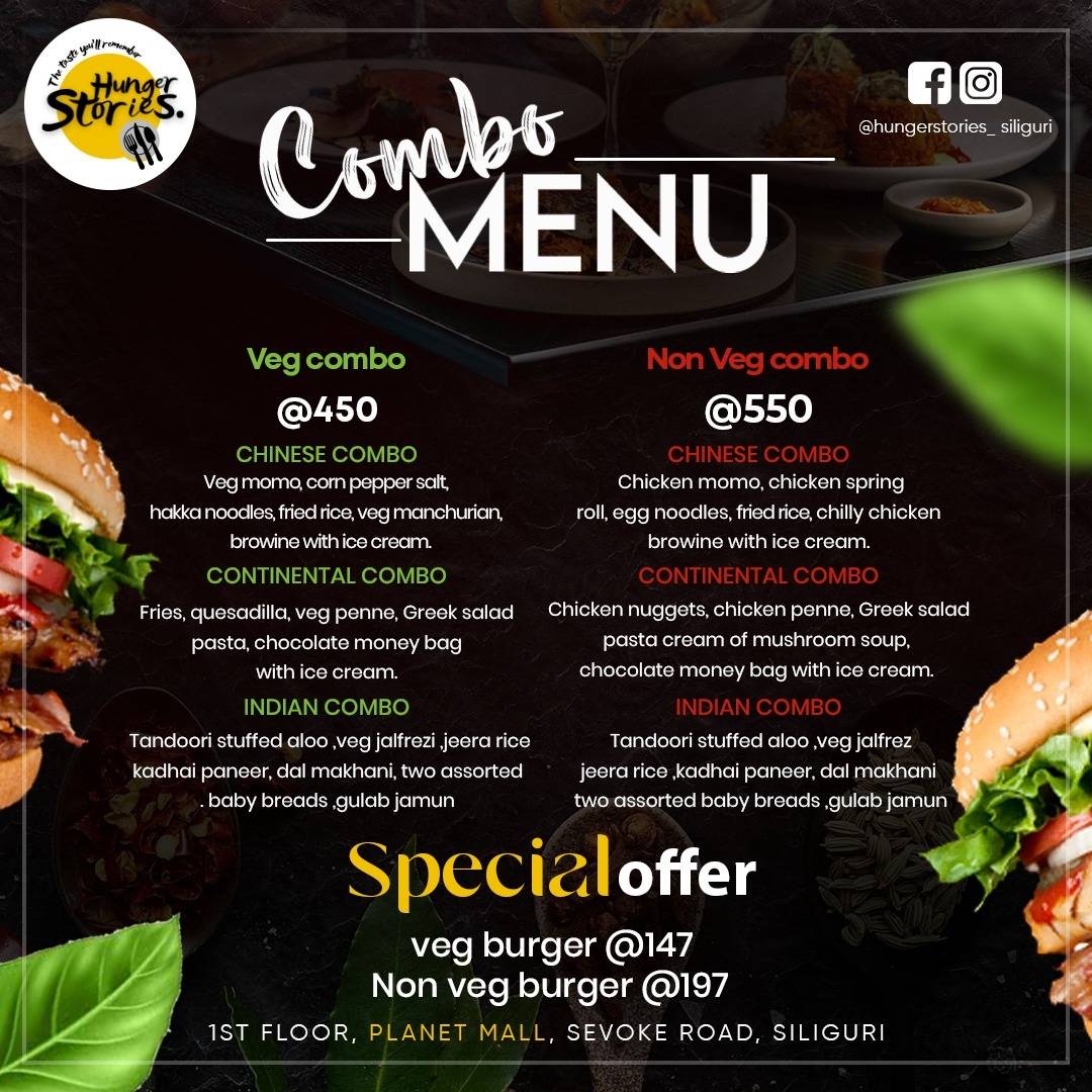 Hunger Stories menu