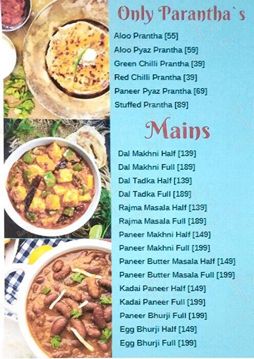 Hungrys Nights menu